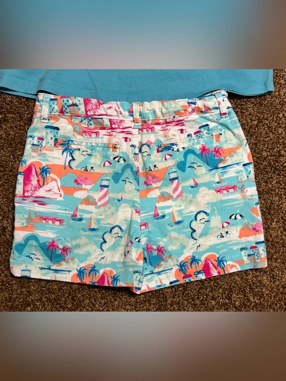 Crown & Ivy Lighthouse/Beach Shorts with Matching Hanna Andersson Top